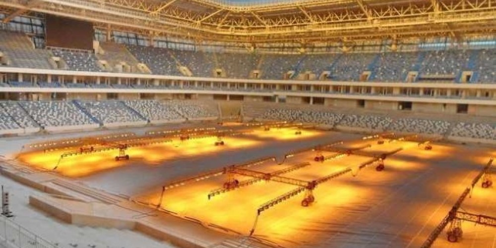Calor artificial en medio de la nieve, as&iacute; prepara Rusia sus estadios para la Copa del Mundo