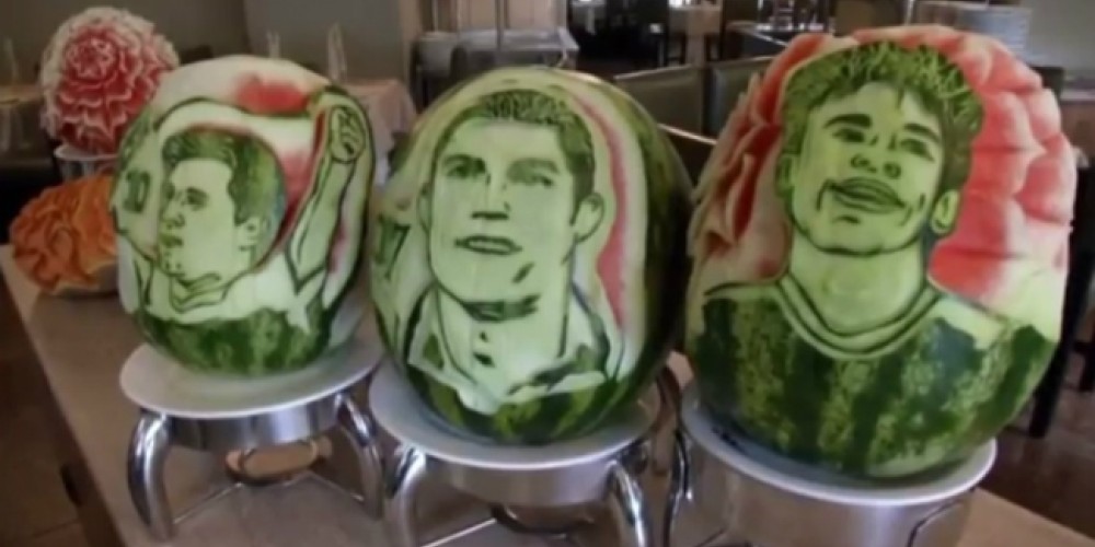 Cristiano Ronaldo, Messi y Neymar tienen su sandia personalizada