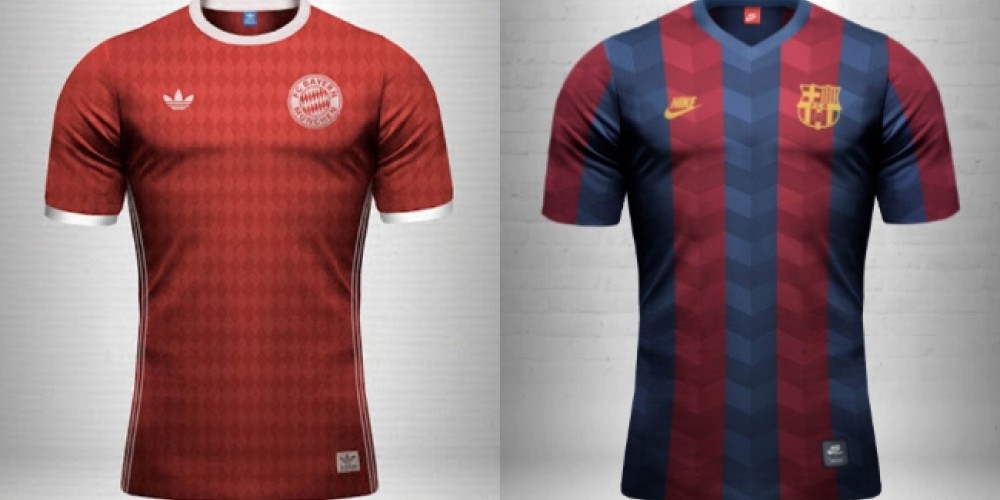 Las 20 camisetas de los mejores clubes en un rediseño geométrico