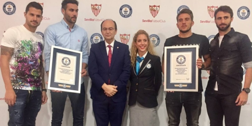 El Sevilla ingres&oacute; recibi&oacute; su premio por ingresar al Libro Guinness