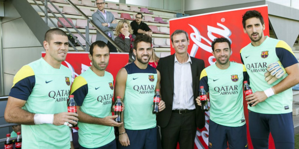Coca-Cola personaliza las botellas para los jugadores del Barcelona