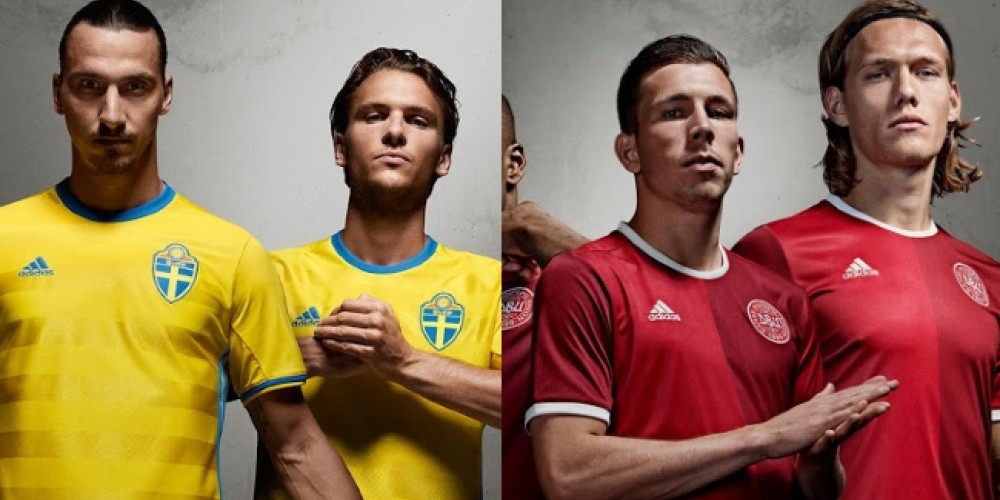 adidas presentó las nuevas camisetas de Suecia y Dinamarca
