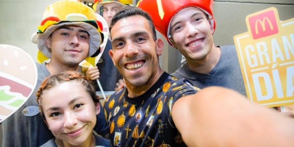 Tévez se sumó al Gran Día de McDonald´s y compró mil Big Mac