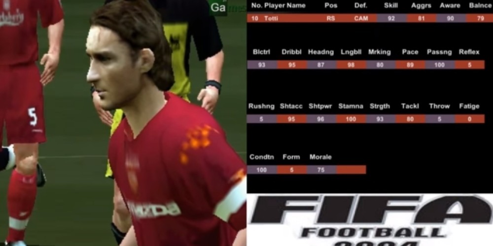 Francesco Totti, as&iacute; ha evolucionado el futbolista desde la primera edici&oacute;n del FIFA en 1996