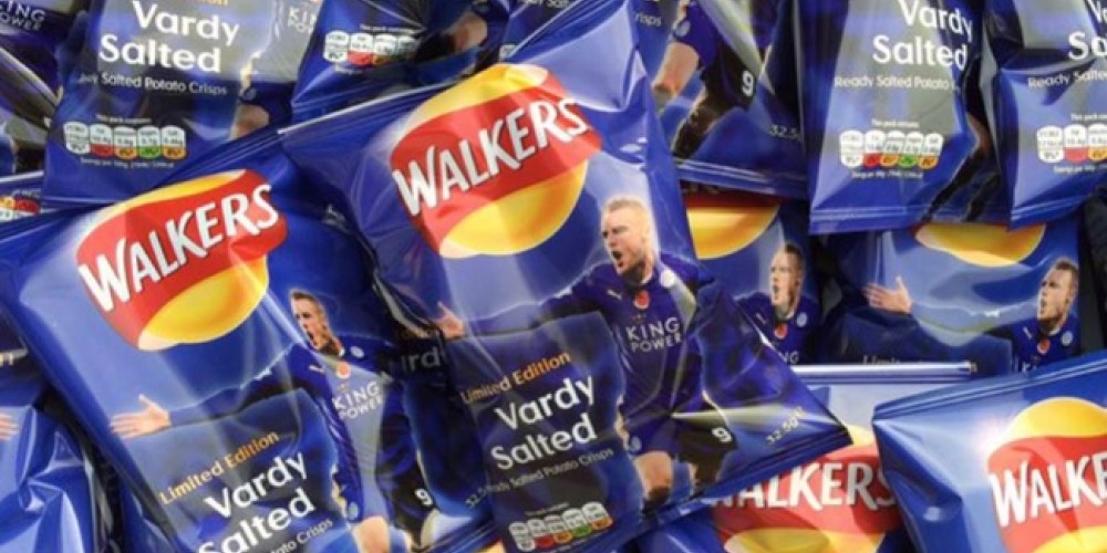 Jamie Vardy, la desconocida estrella de la Premier League, tiene su línea de papas fritas