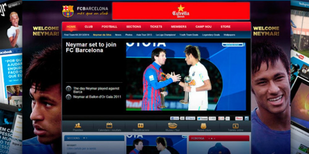 El pase de Neymar rompe records en la Plataforma web del Barcelona