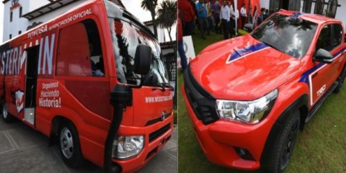 Jorge Wilstermann present&oacute; un micro y una camioneta especialmente dise&ntilde;ados para recibir a River