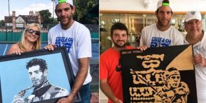 Juan Mart&iacute;n Del Potro y las obras de arte que se hicieron sobre su exitoso 2016