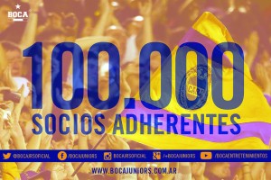 Boca lleg&oacute; a los 100 mil socios adherentes