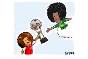 Chapecoense recibió una réplica de la Copa Sudamericana de parte de Santa Fe