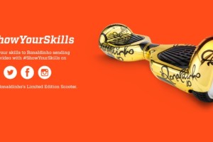 Ronaldinho present&oacute; su l&iacute;nea de Hooverboards personalizados