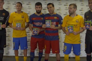 Neymar, Dani Alves, Bravo y Arda Turan se enfrentaron al FIFA 16