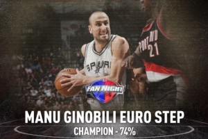 Manu Gin&oacute;bili se queda con el premio a la mejor jugada de la NBA