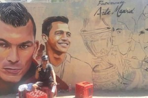 Un artista urbano cre&oacute; un mural alusivo a la obtenci&oacute;n de la Copa Am&eacute;rica de Chile