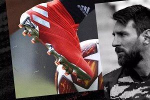 Messi por estrenar los nuevos botines de adidas en la Champions
