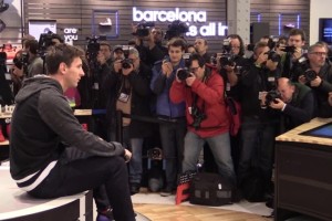 Messi inaugur&oacute; una nueva tienda adidas en Barcelona