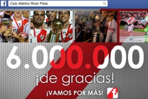 River super&oacute; los 6 millones de fans en Facebook