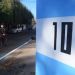 El barrio de la infancia de Messi amaneci&oacute; pintado con insignias argentinas