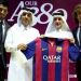 Su&aacute;rez y Puyol presentaron un avi&oacute;n de Qatar Airways