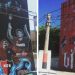 Artistas rosarinos pintaron un extraordinario mural de Messi y Maradona en el oeste de la ciudad